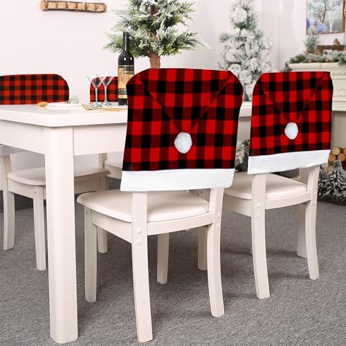 FOIMAS Christmas Santa Hat Chair Covers 4PCS 1