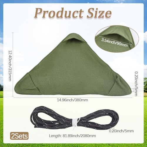 GORGECRAFT 2 Sets Triangular Stool Covers Canvas Foldable Camping Chair Covers Olive Drab
