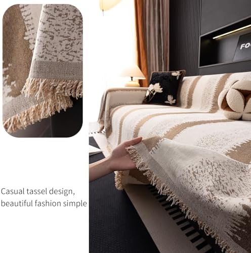 Ferdilan 3 Cushion Sofa Cover Protector Coffee Stripe 71x118