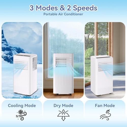 KOKEBREN 10000 BTU Portable Air Conditioner with Cooling Dry and Fan Functions