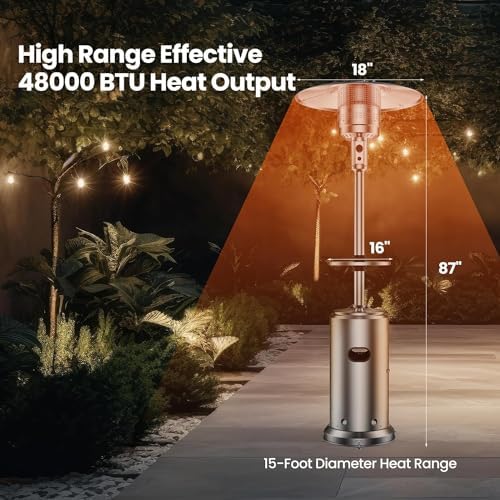 KIMORE Umbrella Heater Light 48000 BTU Freestanding Heater with Wheels 1