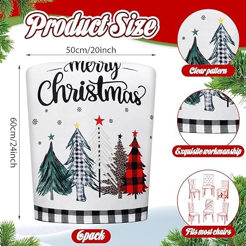 Preboun 7 Piece Christmas Chair Covers Set