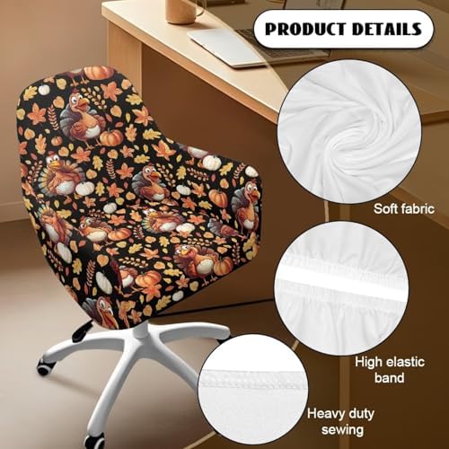 Thanksgiving Turkey Stretchable Armchair Cover for Dorm Office 1