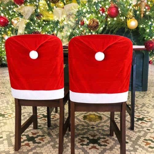 CCINEE 4pcs Christmas Chair Covers for Xmas Decor