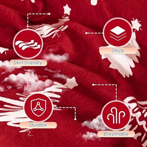 MYSKY HOME 71X134 Inch Red Sofa Cover
