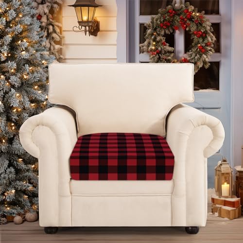 SearchI Stretch Christmas Sofa Cushion Covers Soft Elastic Seat Slipcovers