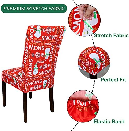OTOSTAR Snowman Christmas Chair Covers Set of 4