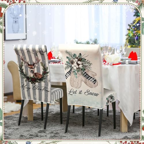 6 Pcs Christmas Snowman Chair Covers Winter Decor