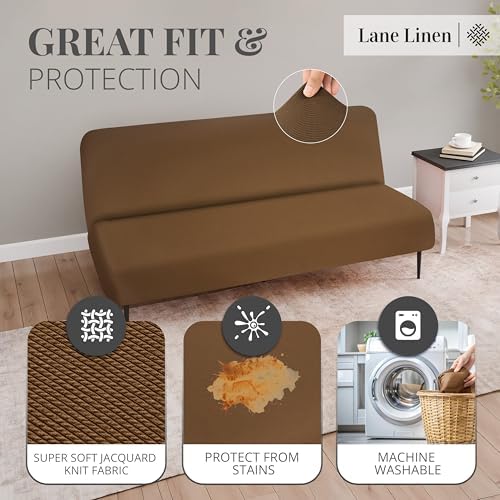 LANE LINEN Armless Futon Cover - Brown 1