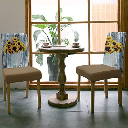 Soft Chair Protectors Covers Set of 6 with Elastic Bands