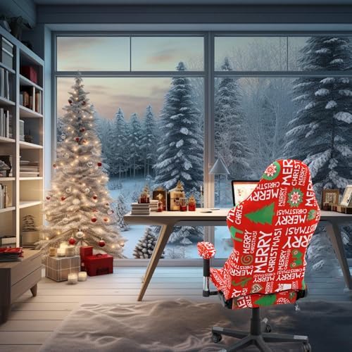 Gaming Chair Covers with Armrest Protection - Christmas Vermilion