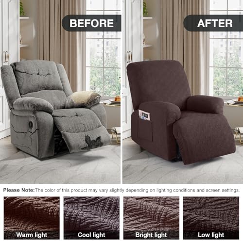 Timeles Extra Wide Recliner Chair Cover Coffee 1