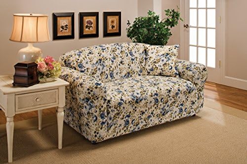 Madison Stretch Jersey Loveseat Slipcover Blue Floral