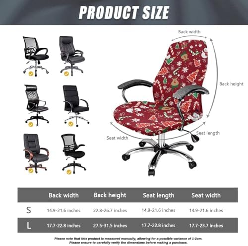 Talayituse Snowman Deer Candy Snowflake Print Chair Cover