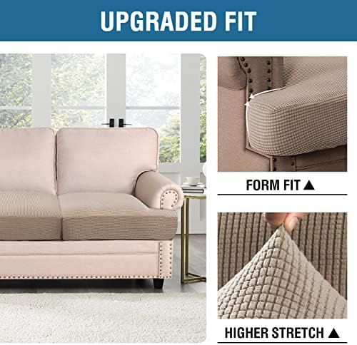 HVERSAILTEX 2 Piece T Cushion Sofa Slipcovers with Elastic Bands 1