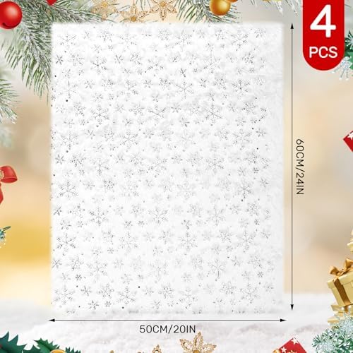Moukeren 4 Pcs Christmas Chair Covers with Snowflakes