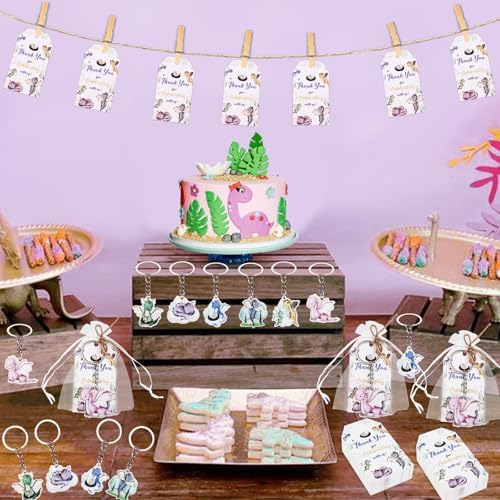 Serencatcher 72Pcs Dragon Party Favors Keychain Set