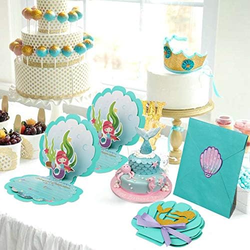 OurWarm 24 Piece Mermaid Invitation Set
