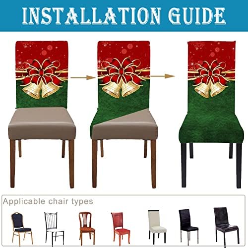 6PCS Green Stretch Dining Chair Slipcovers
