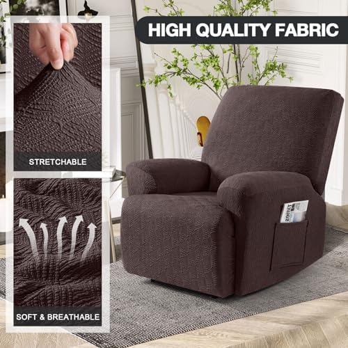 Timeles Extra Wide Recliner Chair Cover Coffee 1