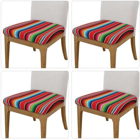 Mexican Serape Pattern Seat Covers for Dining Chairs