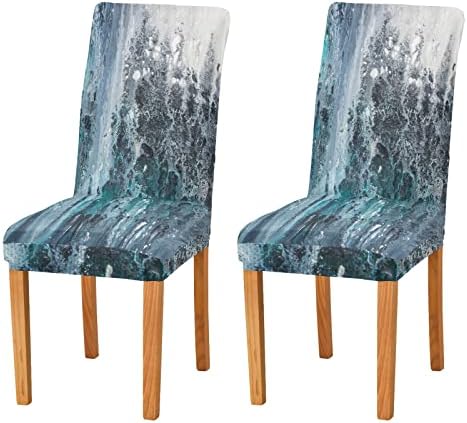 Turquoise Blue Black White Gray Dining Chair Slipcovers 4 Pack Universal Fit