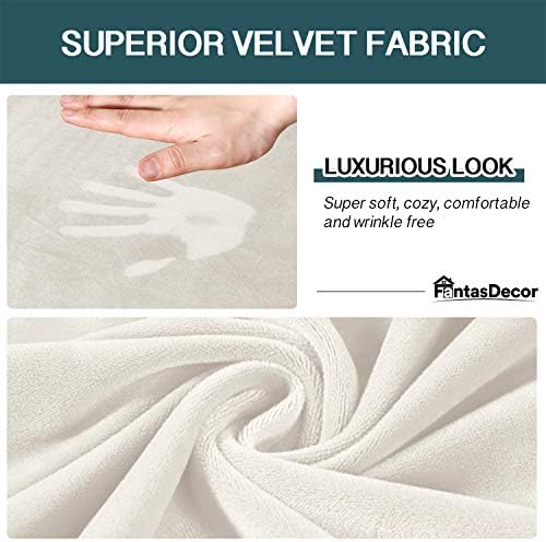 FantasDecor 2 Piece Velvet Chair Slipcover