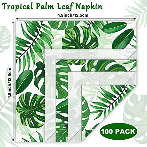 100 Piece Tropical Palm Leaf Napkins for Parties 1