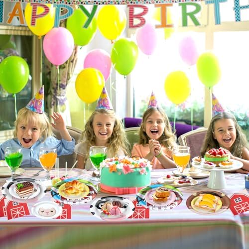 180Pcs Farm Animals Party Plates and Napkins Set