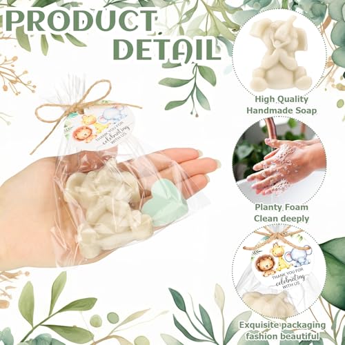 Demissle Safari Animal Baby Shower Soap Favors Set