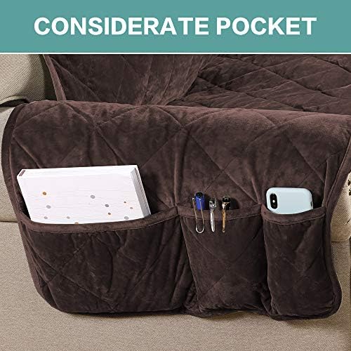 Turquoize Velvet Recliner Cover with Elastic Straps