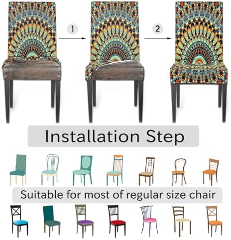 QsirBC Stretchable Dining Chair Covers Set of 1 1
