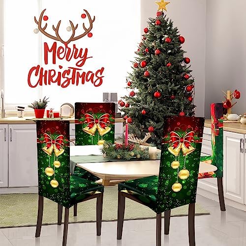 Moukeren Christmas Chair Covers Set 4 Pcs Green