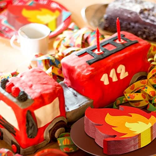 Henoyso 100 Pcs Fire Napkins 65 Inch Flame Shaped Party Supplies