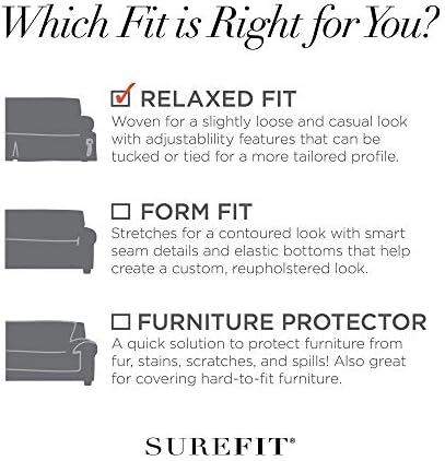 SureFit Cotton Duck Loveseat Slipcover Gray 1