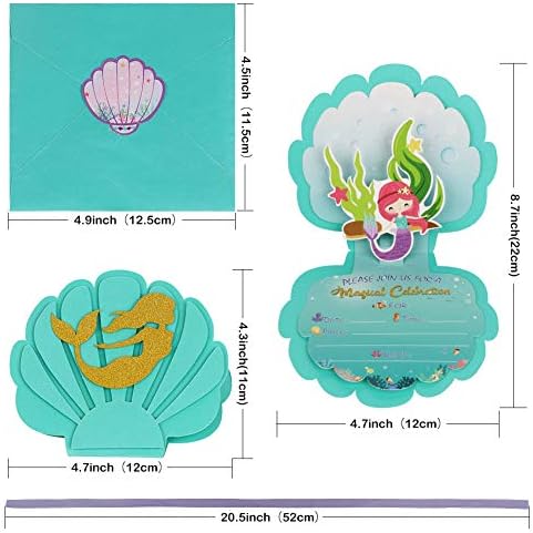 OurWarm 24 Piece Mermaid Invitation Set