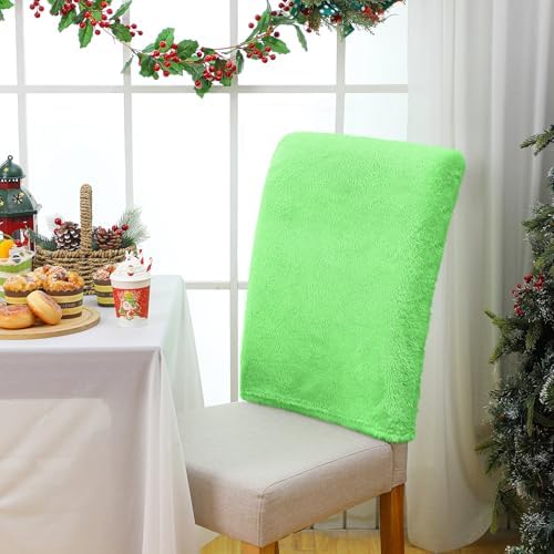 Christmas Chair Covers Set of 4 Luxury Plush Lime Green Chair Back Covers