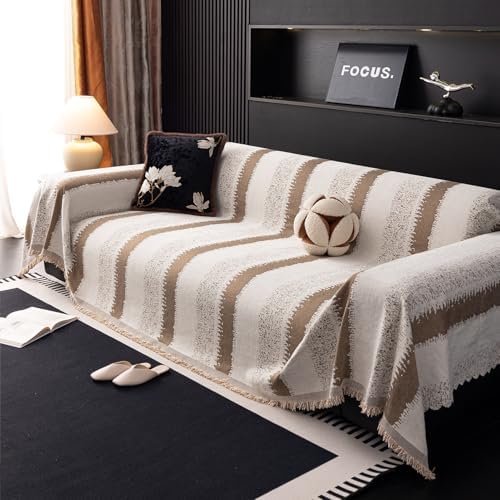 Ferdilan 3 Cushion Sofa Cover Protector Coffee Stripe 71x118