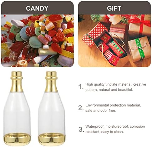 10 Pack Clear Gold Acrylic Candy Bottles for Party Favors 1