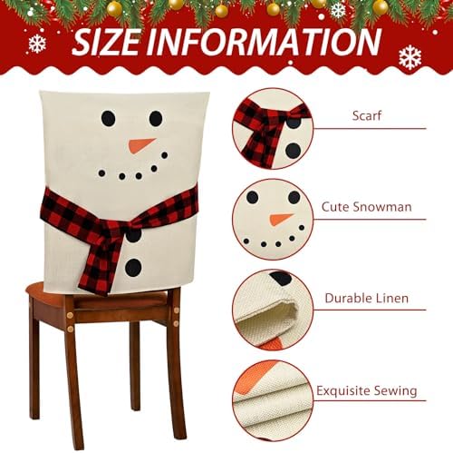 FRAMICS Christmas Chair Covers Set of 4 Snowman Design 1