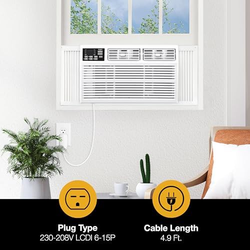 Whirlpool 24000 BTU Window Air Conditioner with Dehumidifier 230V Bright White