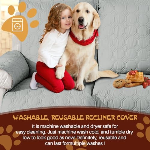 XINEAGE Waterproof Recliner Chair Cover with Pockets
