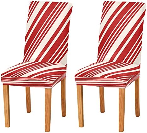 Christmas Candy Cane Stripe Dining Chair Covers 4pcs