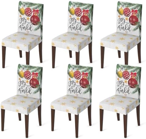 Horaldaily 6PCS Christmas Chair Covers with Balls