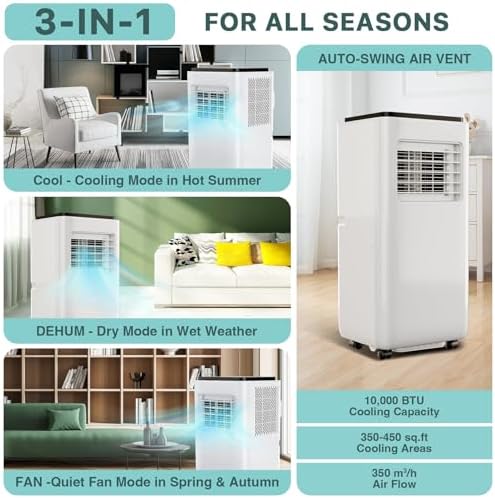 10000 BTU Portable AC 3-in-1 with Remote Control 1