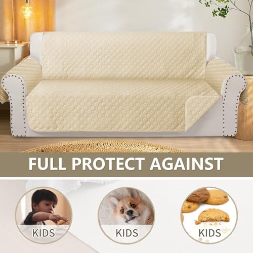 Ycosy Waterproof Quilted Sofa Cover for 3 Cushion Couch