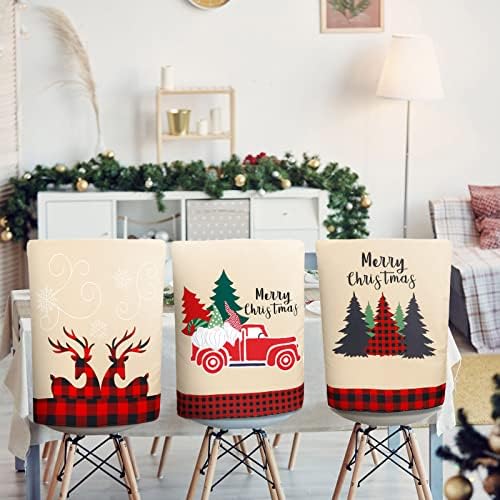6 Pcs Christmas Chair Back Covers for Holiday Decor