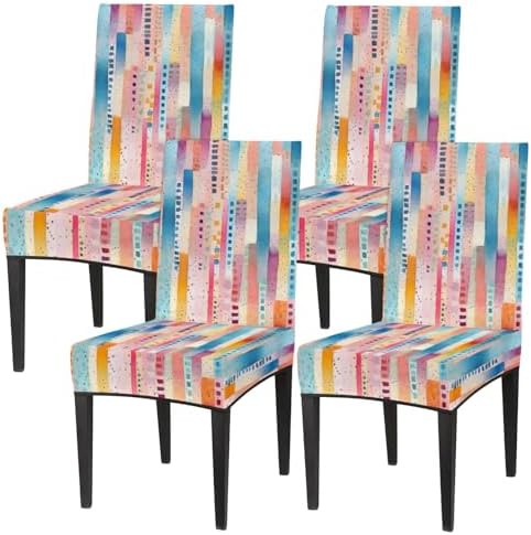 Tavisto Vibrant Skyline Canvas Chair Covers Set of 6 1