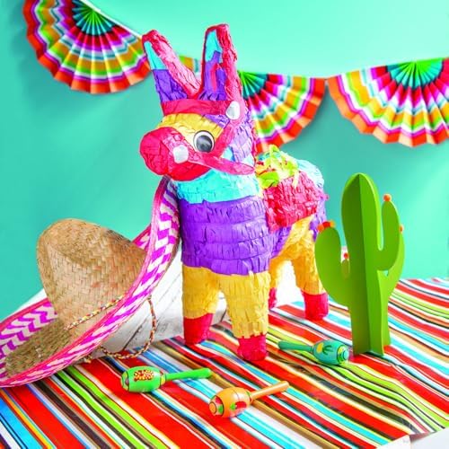Fun Express 12 Straw Sombrero Hats Brown
