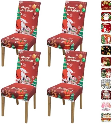 Christmas Chair Covers for Dining Rooms and Kitchen Decor